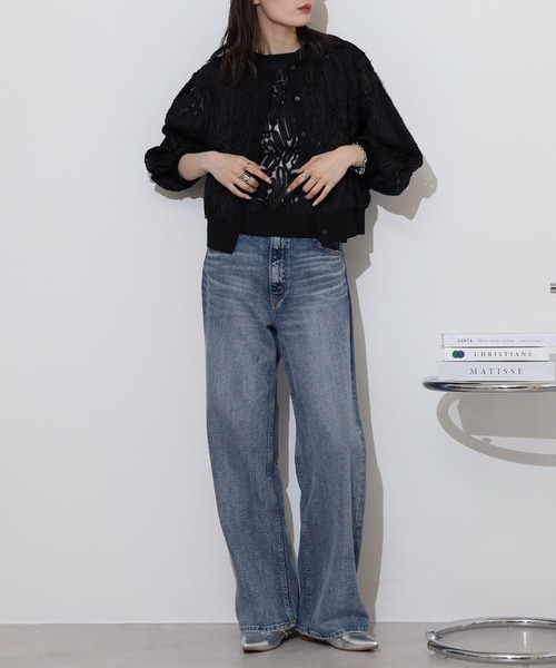 tシャツ BRODIAEA 「アンサンブル対応」立体レースシアーノースリーブトップス レディース tシャツ BRODIAEA 「アンサンブル対応」立体レースシアー