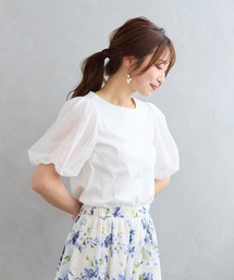 接触冷感/綿100%/手洗いOK】フリルカットソー（Tシャツ/カットソー