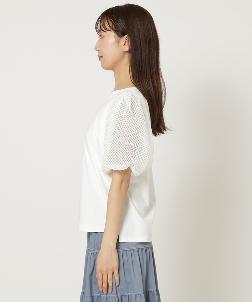 Rose Tiara（ローズティアラ）の「【接触冷感/手洗い可】ボリューム袖カットソー（Tシャツ/カットソー・レディース・ブラック/オフホワイト/ブルー・38/42/46/40）」の19枚目の写真