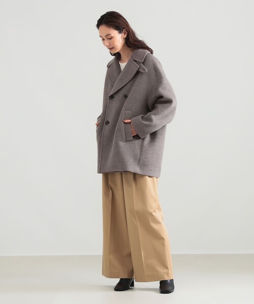 TICCA(ティッカ)の「TICCA / ウール ピーコート(ピーコート・レディース・ブラック/オフホワイト/カーキ・ONE SIZE)」の15枚目の写真