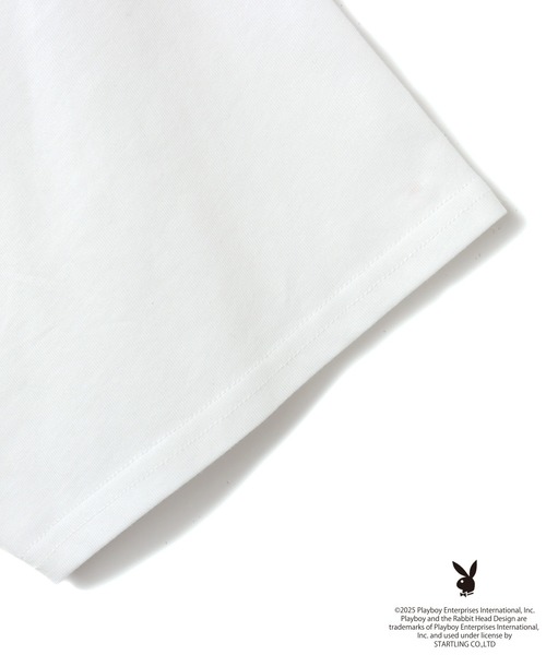 PLAYBOY（プレイボーイ）の「PLAYBOY x atmos pink Big T-shirt / プレイボーイ アトモス ピンク ビッグ T シャツ 【SP】（Tシャツ/カットソー・レディース・ホワイト・FREE）」の5枚目の写真