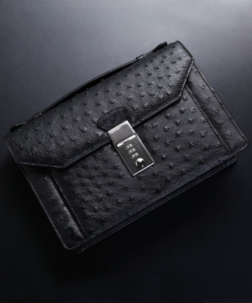 オーストリッチ メンズ セカンドバッグ ダイヤルロック式（ビジネス