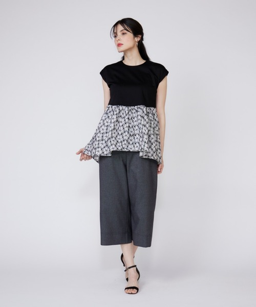 Maglie le cassetto(マーリエ ル カセット)の「刺繍レースドッキングカットソー(Tシャツ/カットソー・レディース・ホワイト/ブルー/ホワイト系その他/ブルー系その他・7号/9号)」の6枚目の写真