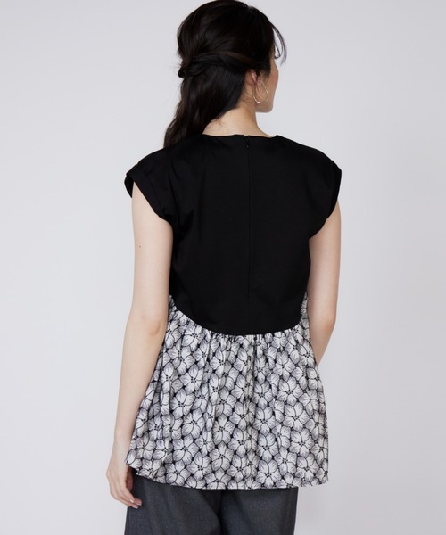 Maglie le cassetto(マーリエ ル カセット)の「刺繍レースドッキングカットソー(Tシャツ/カットソー・レディース・ホワイト/ブルー/ホワイト系その他/ブルー系その他・7号/9号)」の18枚目の写真