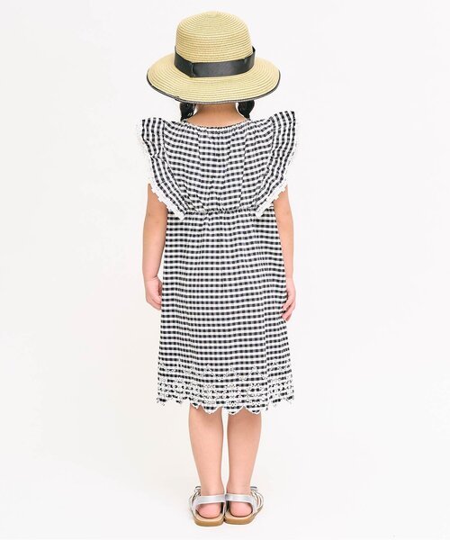 apres les cours（アプレレクール）の「【ジュニア対応】ヨークフリルレースワンピース（ワンピース・キッズ・ピンク/ラベンダー/チェック・80/90/120/140/100/110/130）」の5枚目の写真