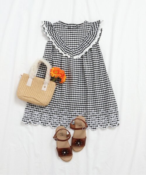 apres les cours（アプレレクール）の「【ジュニア対応】ヨークフリルレースワンピース（ワンピース・キッズ・ピンク/ラベンダー/チェック・80/90/120/140/100/110/130）」の12枚目の写真