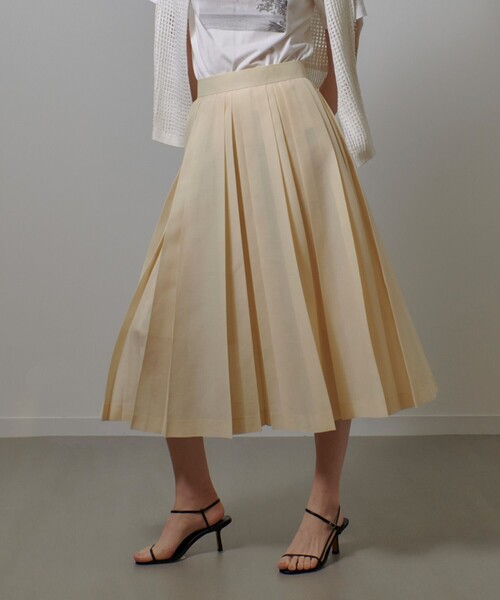 allureville（アルアバイル）の「シアオーガンプリーツスカート（スカート・レディース・サックスブルー/クリアイエロー/ネイビー・1/2）」の12枚目の写真