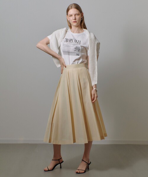 allureville（アルアバイル）の「シアオーガンプリーツスカート（スカート・レディース・サックスブルー/クリアイエロー/ネイビー・1/2）」の10枚目の写真