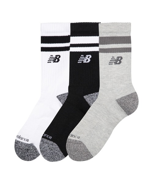 NEW BALANCE（ニューバランス）の「Active ライフスタイル ストライプド クルー ソックス 3P（ソックス/靴下・メンズ・その他3/その他・SMALL/LARGE/MEDIUM）」の3枚目の写真