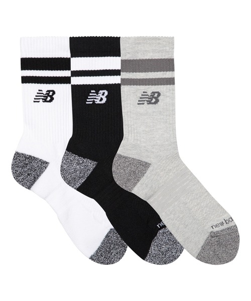 NEW BALANCE（ニューバランス）の「Active ライフスタイル ストライプド クルー ソックス 3P（ソックス/靴下・メンズ・その他3/その他・SMALL/LARGE/MEDIUM）」の4枚目の写真
