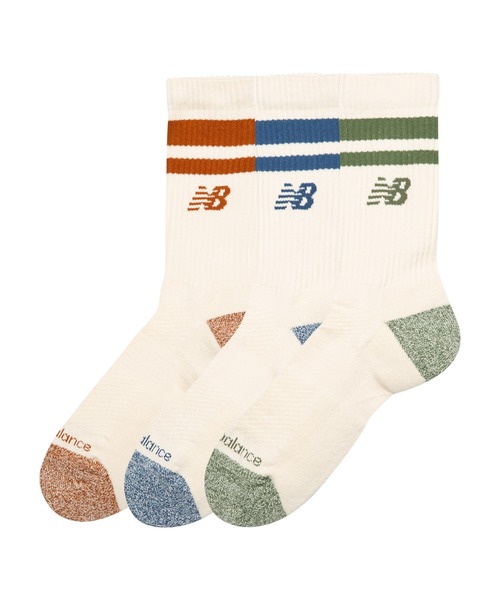 NEW BALANCE（ニューバランス）の「Active ライフスタイル ストライプド クルー ソックス 3P（ソックス/靴下・メンズ・その他3/その他・SMALL/LARGE/MEDIUM）」の6枚目の写真