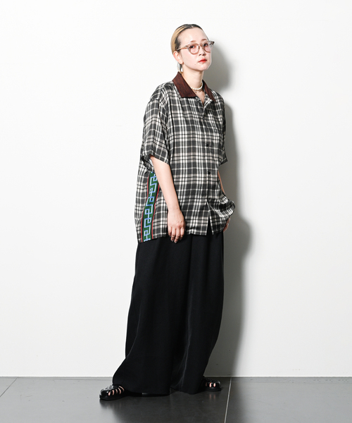 CITYSHOP（シティーショップ）の「ASA EASY WIDE パンツ（その他パンツ・レディース・パープル/ブラック・36/38）」の6枚目の写真