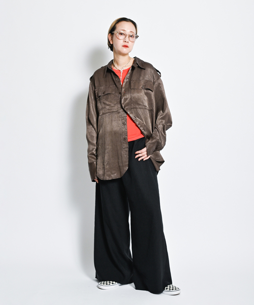 CITYSHOP（シティーショップ）の「ASA EASY WIDE パンツ（その他パンツ・レディース・パープル/ブラック・36/38）」の10枚目の写真