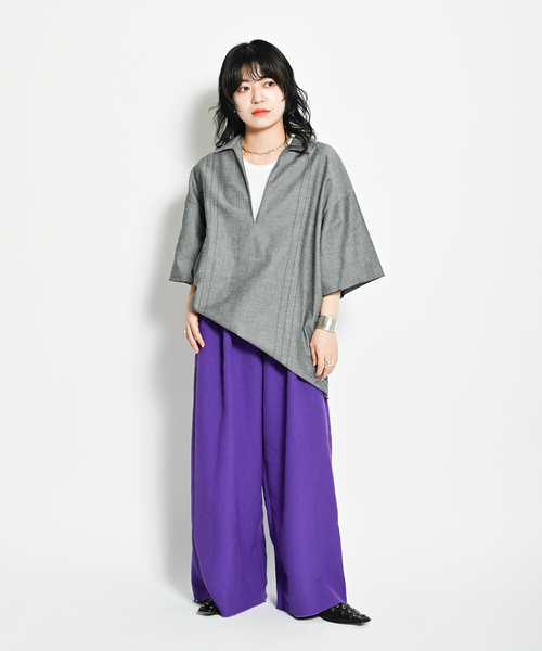 CITYSHOP（シティーショップ）の「ASA EASY WIDE パンツ（その他パンツ・レディース・パープル/ブラック・36/38）」の16枚目の写真