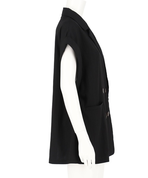 ANAP（アナップ）の「リネン ライク ダブル ジレ ノースリ ジャケット（テーラードジャケット・レディース・キナリ/グレー系その他/ブラック・FREE）」の15枚目の写真