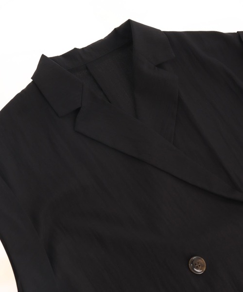 ANAP（アナップ）の「リネン ライク ダブル ジレ ノースリ ジャケット（テーラードジャケット・レディース・キナリ/グレー系その他/ブラック・FREE）」の16枚目の写真