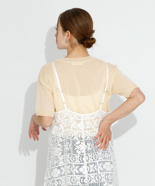 URBAN RESEARCH Sonny Label(アーバンリサーチサニーレーベル)の「レースキャミワンピース(ワンピース・レディース・オフホワイト/チャコールグレー・FREE)」の6枚目の写真