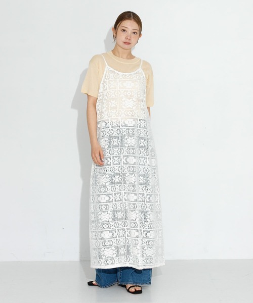 URBAN RESEARCH Sonny Label(アーバンリサーチサニーレーベル)の「レースキャミワンピース(ワンピース・レディース・オフホワイト/チャコールグレー・FREE)」の9枚目の写真
