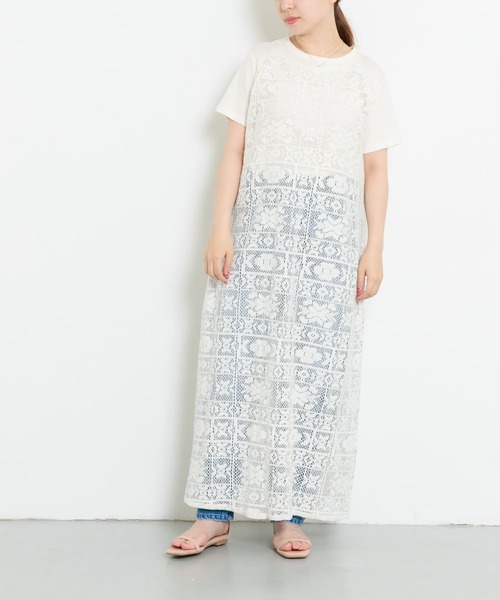 URBAN RESEARCH Sonny Label(アーバンリサーチサニーレーベル)の「レースキャミワンピース(ワンピース・レディース・オフホワイト/チャコールグレー・FREE)」の12枚目の写真