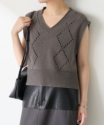 COLLAGE GALLARDAGALANTE | ショートニットベスト(ニット/セーター)