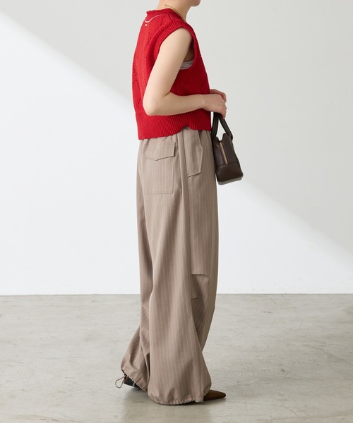 COLLAGE GALLARDAGALANTE（コラージュガリャルダガランテ）の「ショートニットベスト（ニット/セーター・レディース・グレー/レッド・FREE）」の19枚目の写真