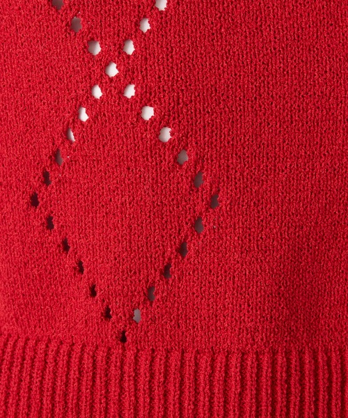 COLLAGE GALLARDAGALANTE（コラージュガリャルダガランテ）の「ショートニットベスト（ニット/セーター・レディース・グレー/レッド・FREE）」の21枚目の写真