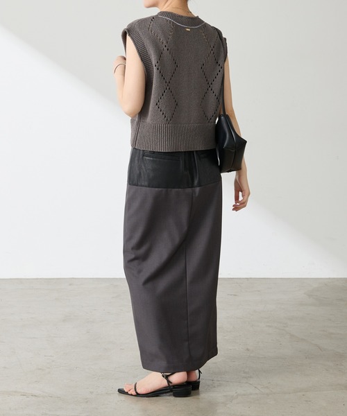 COLLAGE GALLARDAGALANTE（コラージュガリャルダガランテ）の「ショートニットベスト（ニット/セーター・レディース・グレー/レッド・FREE）」の10枚目の写真