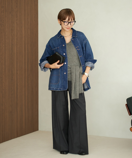 とみぃ plage coverall デニムカバーオール36 plage coverall デニムカバーオール36 デニムジャケット gジャン