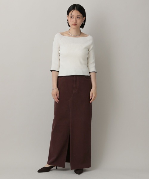 A part by（アパートバイ）の「Apbスリットデニムスカート（デニムスカート・レディース・ボルドー/ライトブルー・SMALL/MEDIUM）」の22枚目の写真