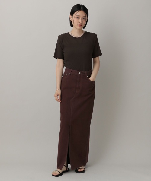 A part by（アパートバイ）の「Apbスリットデニムスカート（デニムスカート・レディース・ボルドー/ライトブルー・SMALL/MEDIUM）」の4枚目の写真