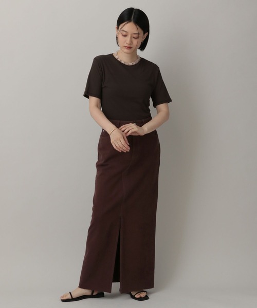 A part by（アパートバイ）の「Apbスリットデニムスカート（デニムスカート・レディース・ボルドー/ライトブルー・SMALL/MEDIUM）」の5枚目の写真