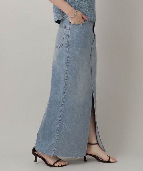 A part by（アパートバイ）の「Apbスリットデニムスカート（デニムスカート・レディース・ボルドー/ライトブルー・SMALL/MEDIUM）」の10枚目の写真