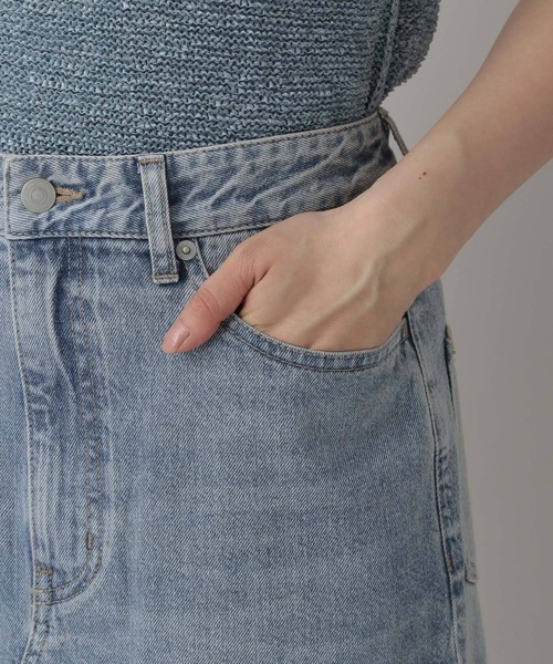 A part by（アパートバイ）の「Apbスリットデニムスカート（デニムスカート・レディース・ボルドー/ライトブルー・SMALL/MEDIUM）」の16枚目の写真