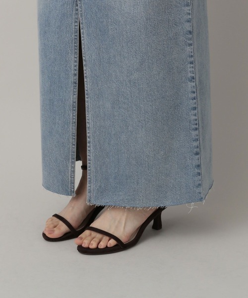 A part by（アパートバイ）の「Apbスリットデニムスカート（デニムスカート・レディース・ボルドー/ライトブルー・SMALL/MEDIUM）」の17枚目の写真