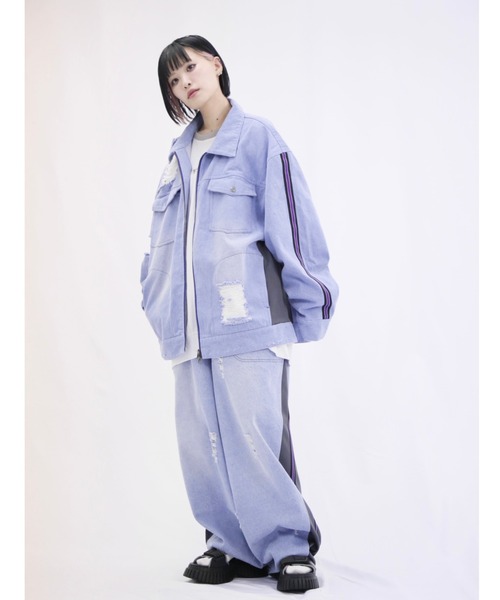 L.H.P(エルエイチピー)の「neuron/ニュウロン/デニムジャージパンツ(デニムパンツ・レディース・ブラック/ブルー・L/M)」の9枚目の写真