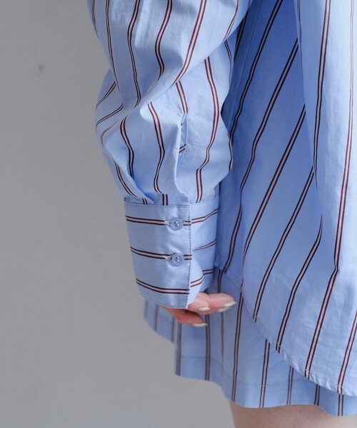 Kastane(カスタネ)の「【セットアップ対応】ストライプシャツ(シャツ/ブラウス・レディース・サックスブルー/アイボリー・FREE)」の7枚目の写真