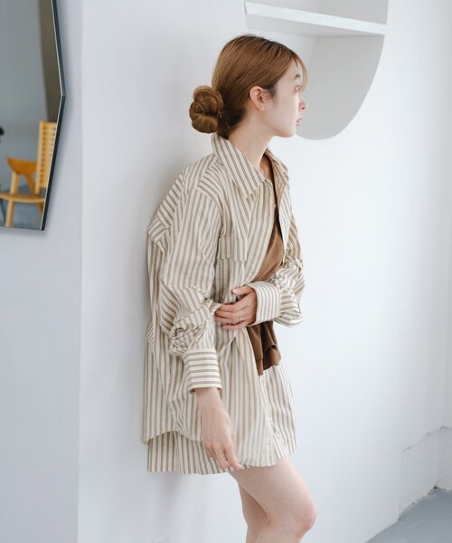 Kastane(カスタネ)の「【セットアップ対応】ストライプシャツ(シャツ/ブラウス・レディース・サックスブルー/アイボリー・FREE)」の18枚目の写真