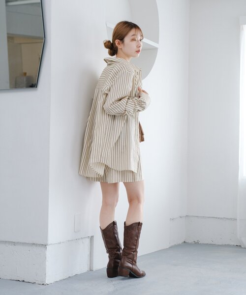 Kastane(カスタネ)の「【セットアップ対応】ストライプシャツ(シャツ/ブラウス・レディース・サックスブルー/アイボリー・FREE)」の22枚目の写真