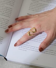 Actually | Wave line gold ring ウェーブラインゴールドリング(ピアス（両耳用）)