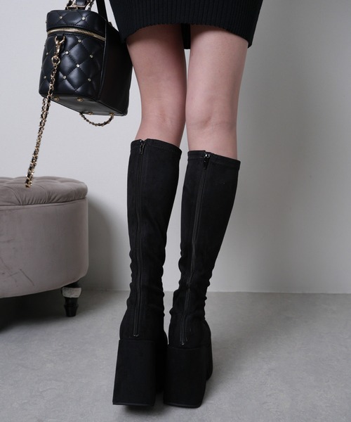 セール】プラットフォームスクエアミドルブーツ(ブーツ)|LIPSERVICE セール】プラットフォームスクエアミドルブーツ(ブーツ)|LIPSERVICE