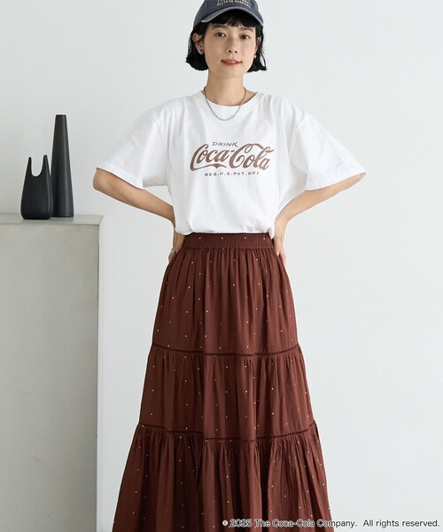 FREAK'S STORE(フリークスストア)の「Coca-Cola Logo T-shirt/コカ・コーラ ロゴTシャツ(Tシャツ/カットソー・レディース・オフホワイト/ブラウン・フリ-)」の7枚目の写真