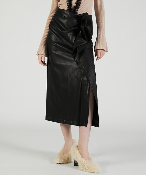 PRANK PROJECT（プランクプロジェクト）の「ラッフルトリムスカート / Ruffle Trim Skirt（スカート・レディース・ブラック/ブラウン・36/38）」の2枚目の写真