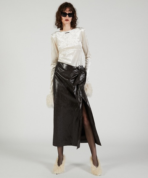 PRANK PROJECT（プランクプロジェクト）の「ラッフルトリムスカート / Ruffle Trim Skirt（スカート・レディース・ブラック/ブラウン・36/38）」の4枚目の写真