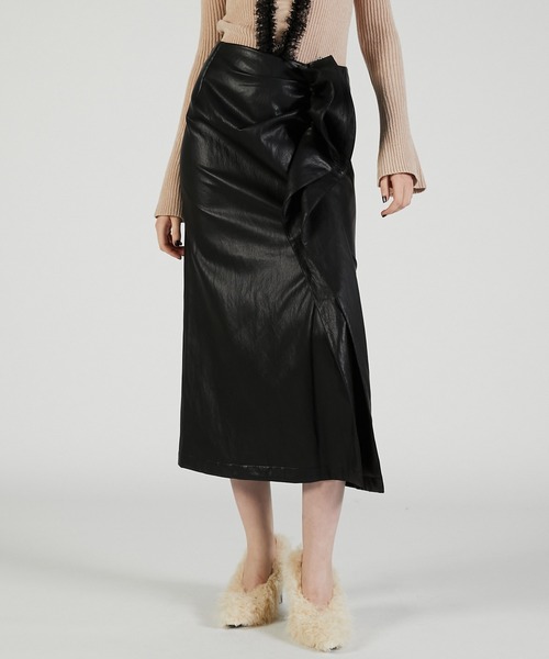 PRANK PROJECT（プランクプロジェクト）の「ラッフルトリムスカート / Ruffle Trim Skirt（スカート・レディース・ブラック/ブラウン・36/38）」の8枚目の写真