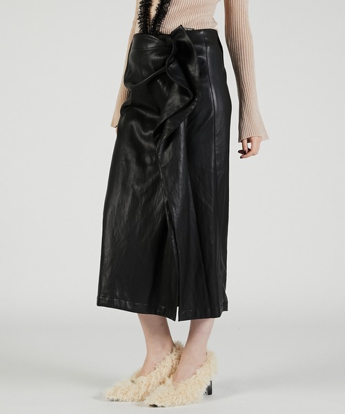 PRANK PROJECT（プランクプロジェクト）の「ラッフルトリムスカート / Ruffle Trim Skirt（スカート・レディース・ブラック/ブラウン・36/38）」の9枚目の写真