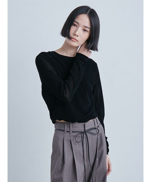 【新品タグ付き】MIESROHE フロッキーチュールねじりTシャツ フロッキーチュールねじりTシャツ(Tシャツ)｜トップス｜MIESROHE