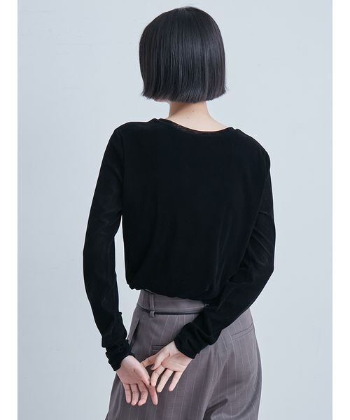 MIESROHE（ミースロエ）の「フロッキーチュールねじりTシャツ（T