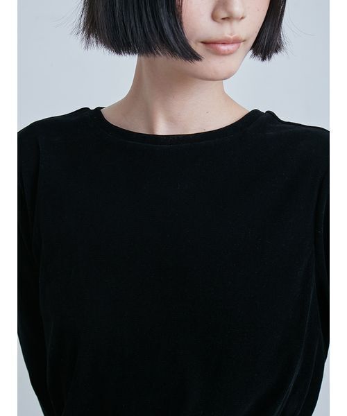 MIESROHE（ミースロエ）の「フロッキーチュールねじりTシャツ（Tシャツ/カットソー・レディース・グレー/ブラック/カーキ/アイボリー・F）」の13枚目の写真