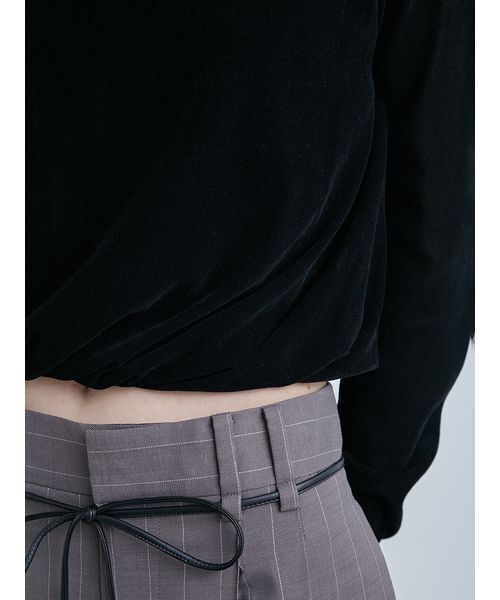 MIESROHE（ミースロエ）の「フロッキーチュールねじりTシャツ（T