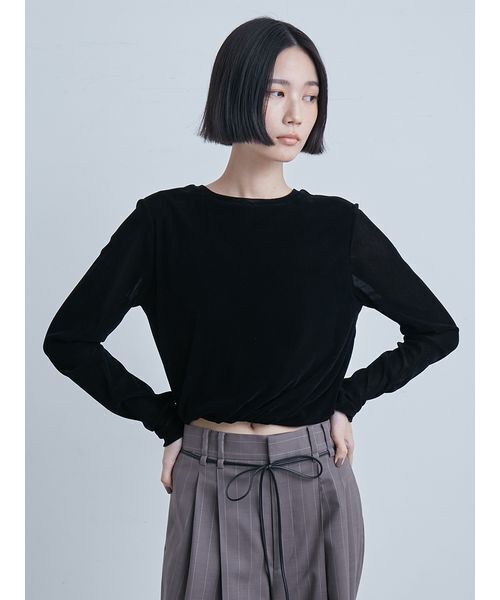 【新品タグ付き】MIESROHE フロッキーチュールねじりTシャツ フロッキーチュールねじりTシャツ（Tシャツ/カットソー）｜MIESROHE